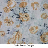 Gold Roses Design Fabric